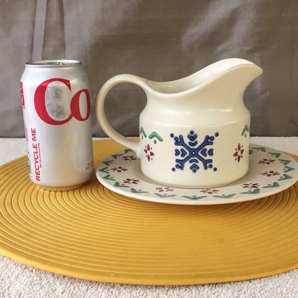 Vintage Pfaltzgraff Nordic gravy boat plate Retired stone wear Rustic cabin USA - Picture 8 of 10